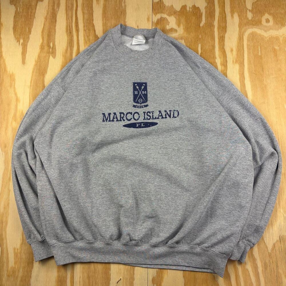 Vintage Marco Island Florida Crewneck Sweatshirt – Grey – Men’s XXL